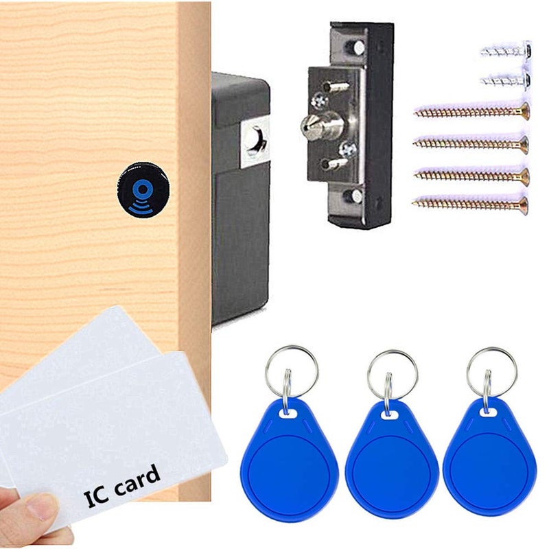 Junrbx Electronic Cabinet Lock, RFID Electronic Cabinet NFC Function Supported Hidden DIY, Punch-Free, Locker, Wardrobe, Drawer Lock (Blue) - Image 1